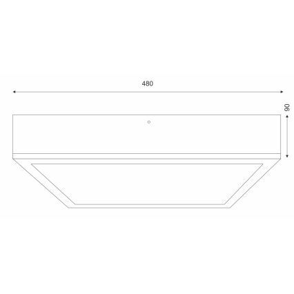 Stropna svjetiljka NATURAL SQUARE 4xE27/15W/230V 48x48 cm bor/bijela