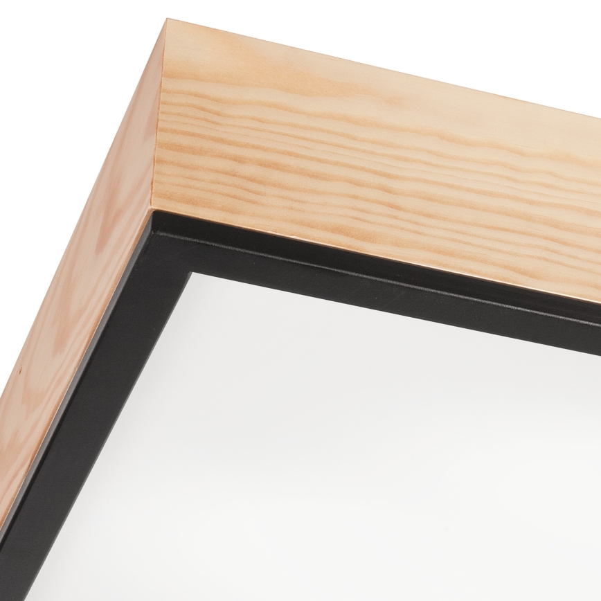 Stropna svjetiljka NATURAL SQUARE 4xE27/15W/230V 48x48 cm bor/crna