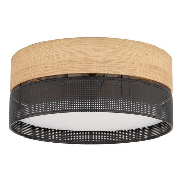 Stropna svjetiljka NICOL 4xE27/15W/230V Ø 50 cm furnir/crna