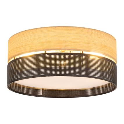 Stropna svjetiljka NICOL 4xE27/15W/230V Ø 50 cm furnir/crna