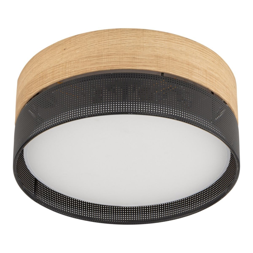 Stropna svjetiljka NICOL 4xE27/15W/230V Ø 50 cm furnir/crna