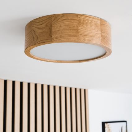 Stropna svjetiljka OAK 1xE27/60W/230V hrast, promjer 27,5 cm