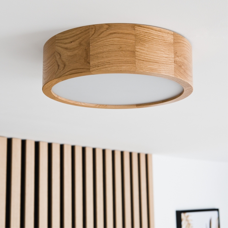 Stropna svjetiljka OAK 1xE27/60W/230V hrast, promjer 27,5 cm