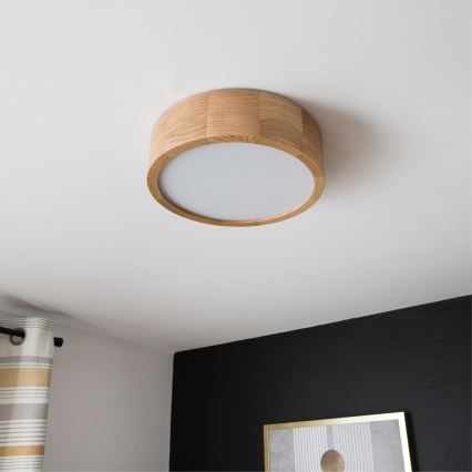 Stropna svjetiljka OAK 1xE27/60W/230V hrast, promjer 27,5 cm