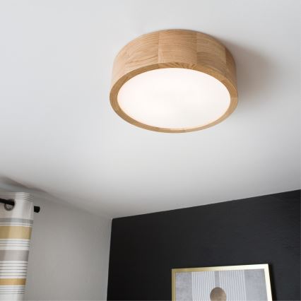 Stropna svjetiljka OAK 1xE27/60W/230V hrast, promjer 27,5 cm