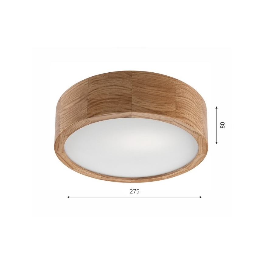 Stropna svjetiljka OAK 1xE27/60W/230V hrast, promjer 27,5 cm