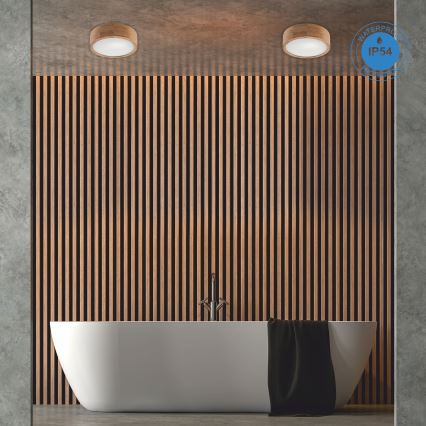 Stropna svjetiljka za kupaonicu OAK 2xE27/15W/230V IP54 hrast ø 27 cm