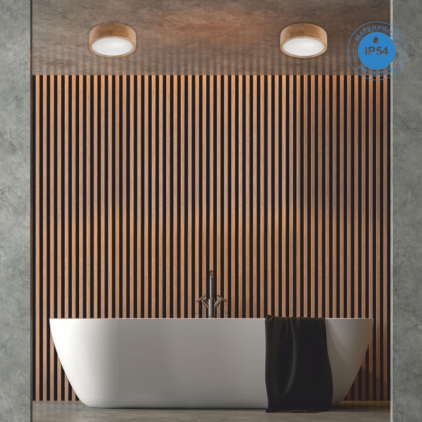 Stropna svjetiljka za kupaonicu OAK 2xE27/15W/230V IP54 hrast ø 27 cm