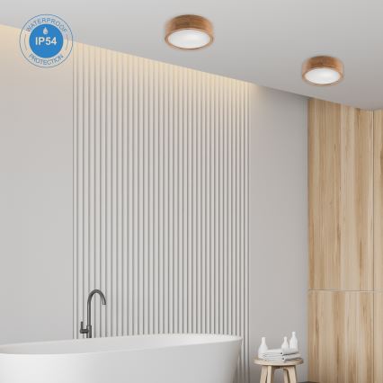 Stropna svjetiljka za kupaonicu OAK 2xE27/15W/230V IP54 hrast ø 27 cm