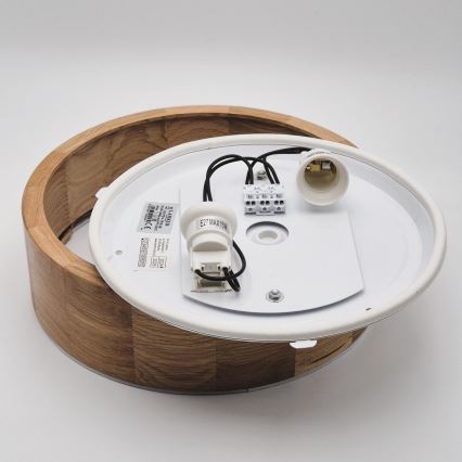 Stropna svjetiljka za kupaonicu OAK 2xE27/15W/230V IP54 hrast ø 27 cm
