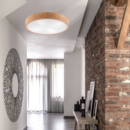 Stropna svjetiljka OAK 4xE27/60W/230V ø 57 cm hrast