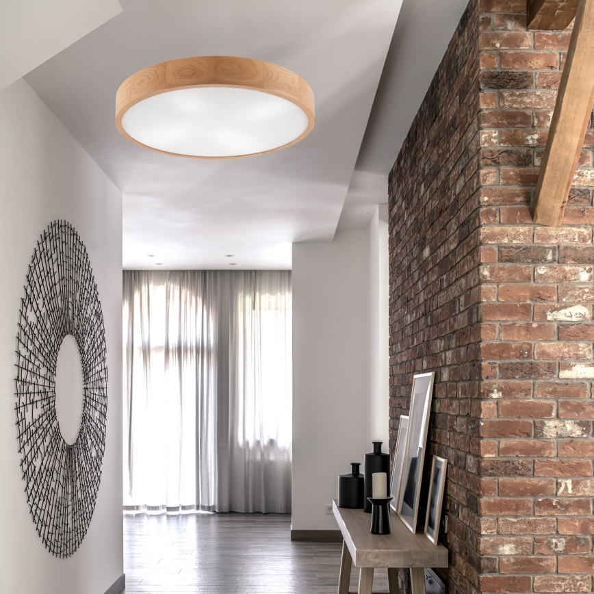 Stropna svjetiljka OAK 4xE27/60W/230V ø 57 cm hrast
