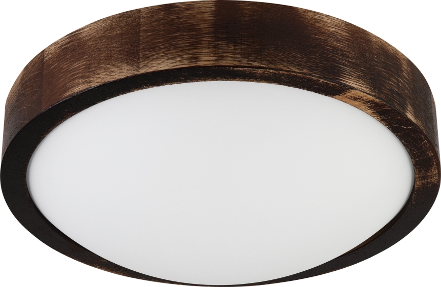 Stropna svjetiljka OAK SLIM 1xE27/15W/230V Ø 27 cm hrast/tamno smeđa