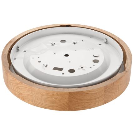 Stropna svjetiljka OAK SLIM 1xE27/60W/230V hrast ø 27 cm