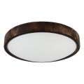 Stropna svjetiljka OAK SLIM 2xE27/15W/230V, promjer 37 cm, hrast/tamnosmeđa