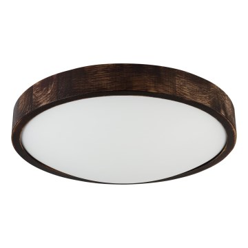 Stropna svjetiljka OAK SLIM 2xE27/15W/230V, promjer 37 cm, hrast/tamnosmeđa