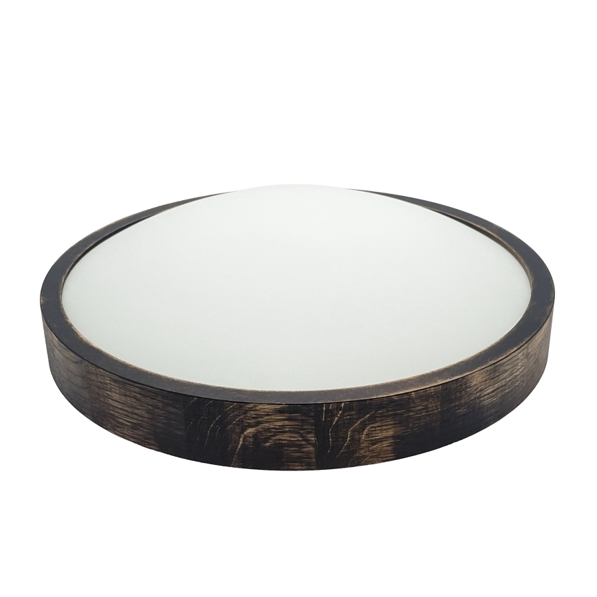Stropna svjetiljka OAK SLIM 2xE27/15W/230V, promjer 37 cm, hrast/tamnosmeđa