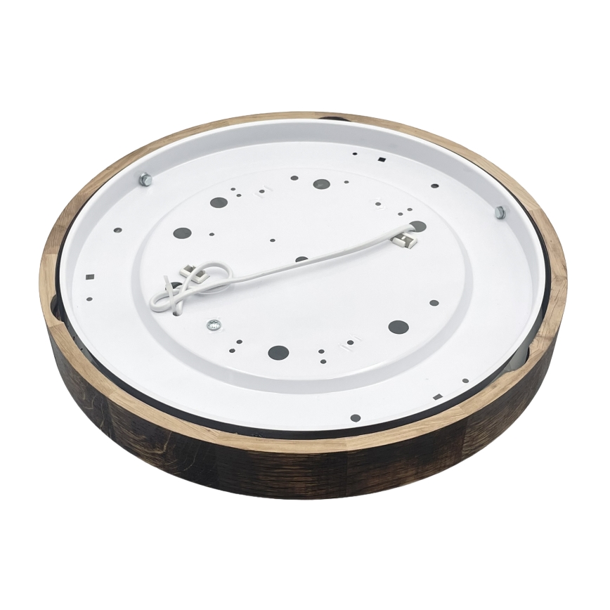 Stropna svjetiljka OAK SLIM 2xE27/15W/230V, promjer 37 cm, hrast/tamnosmeđa