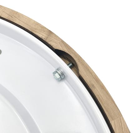 Stropna svjetiljka OAK SLIM 2xE27/15W/230V, promjer 37 cm, hrast/tamnosmeđa