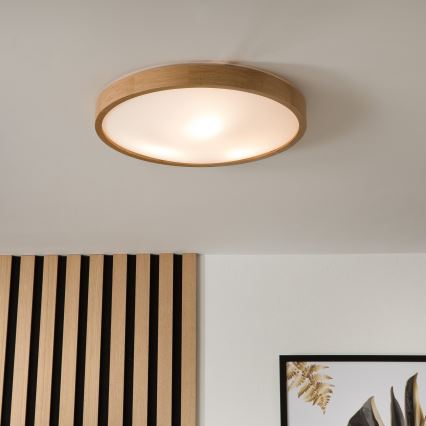 Stropna svjetiljka OAK SLIM 3xE27/60W/230V hrast ø 47 cm