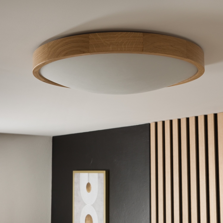 Stropna svjetiljka OAK SLIM 3xE27/60W/230V hrast ø 47 cm