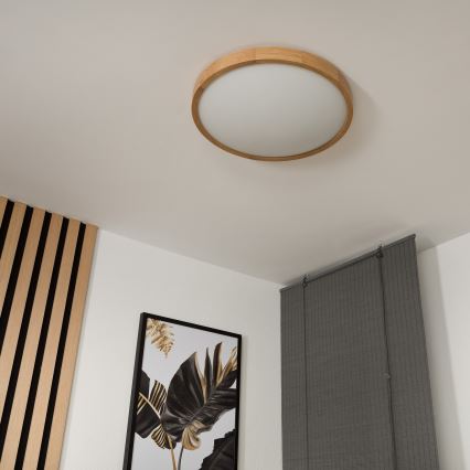Stropna svjetiljka OAK SLIM 3xE27/60W/230V hrast ø 47 cm