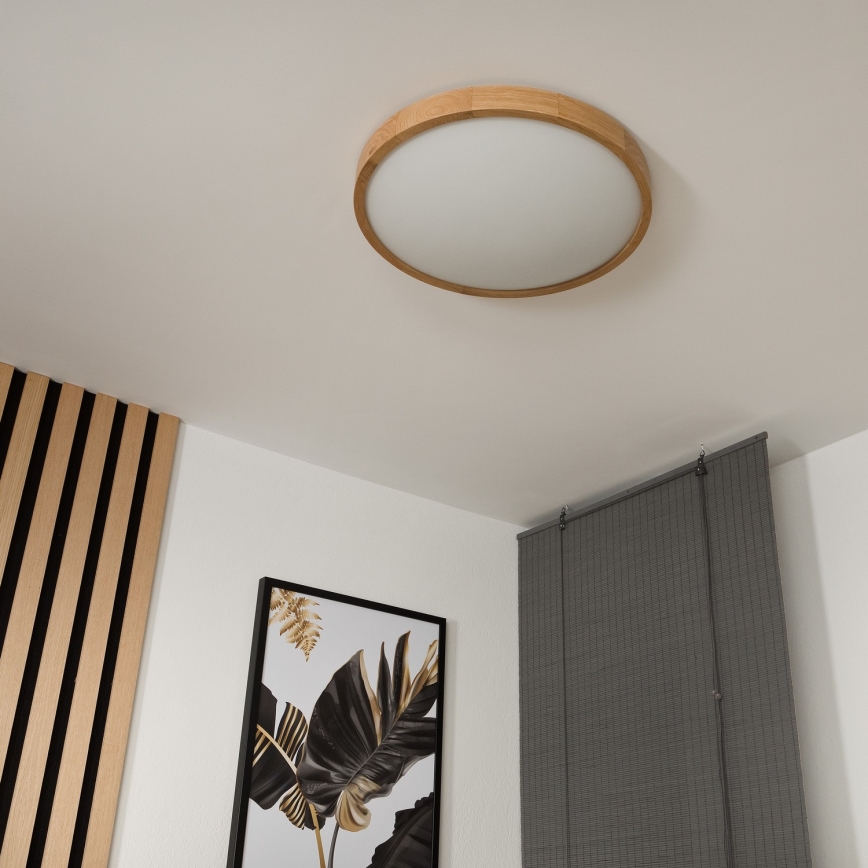 Stropna svjetiljka OAK SLIM 3xE27/60W/230V hrast ø 47 cm
