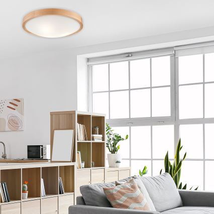 Stropna svjetiljka OAK SLIM 3xE27/60W/230V hrast ø 47 cm