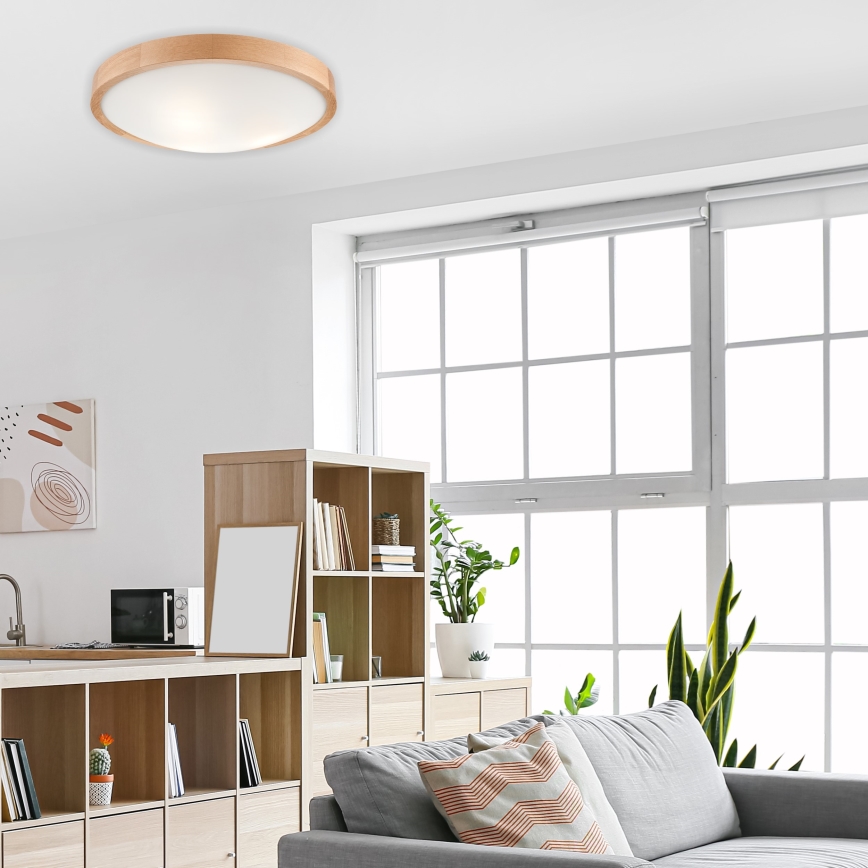 Stropna svjetiljka OAK SLIM 3xE27/60W/230V hrast ø 47 cm