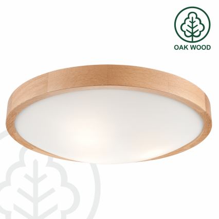 Stropna svjetiljka OAK SLIM 3xE27/60W/230V hrast ø 47 cm