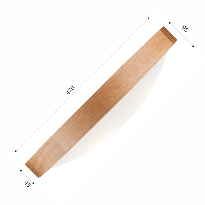 Stropna svjetiljka OAK SLIM 3xE27/60W/230V hrast ø 47 cm