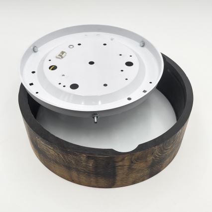 Stropna svjetiljka OAK SMOKY 1xE27/15W/230V ø 27,5 cm hrast/tamno smeđa