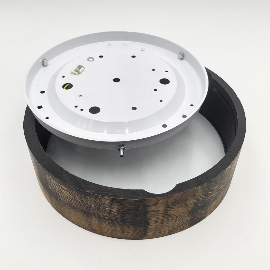 Stropna svjetiljka OAK SMOKY 1xE27/15W/230V ø 27,5 cm hrast/tamno smeđa