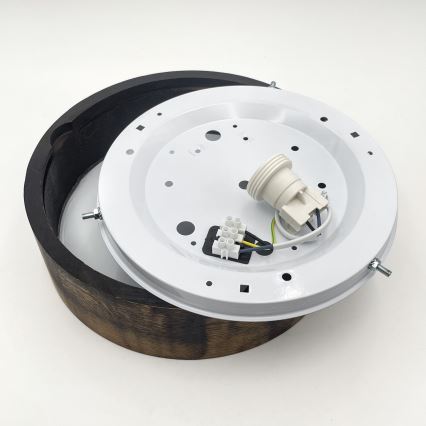 Stropna svjetiljka OAK SMOKY 1xE27/15W/230V ø 27,5 cm hrast/tamno smeđa