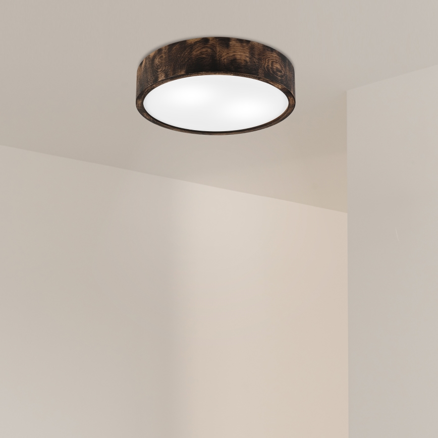 Stropna svjetiljka OAK SMOKY 2xE27/15W/230V ø 37,5 cm hrast/tamno smeđa