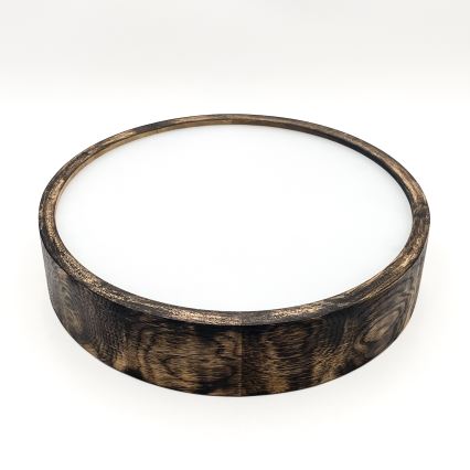 Stropna svjetiljka OAK SMOKY 2xE27/15W/230V ø 37,5 cm hrast/tamno smeđa