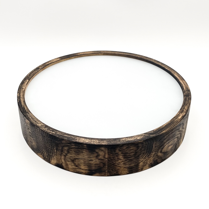 Stropna svjetiljka OAK SMOKY 2xE27/15W/230V ø 37,5 cm hrast/tamno smeđa