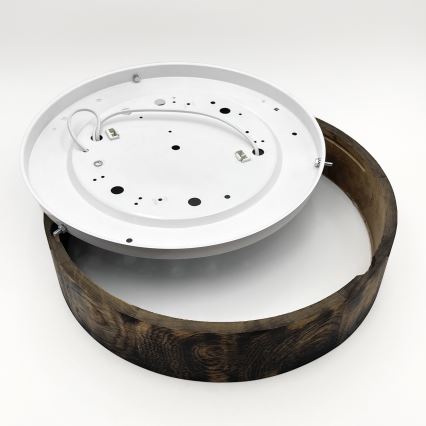 Stropna svjetiljka OAK SMOKY 2xE27/15W/230V ø 37,5 cm hrast/tamno smeđa