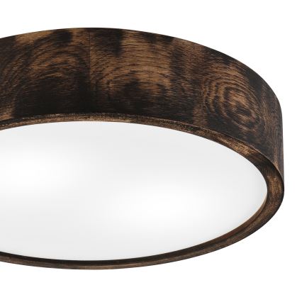 Stropna svjetiljka OAK SMOKY 2xE27/15W/230V ø 37,5 cm hrast/tamno smeđa