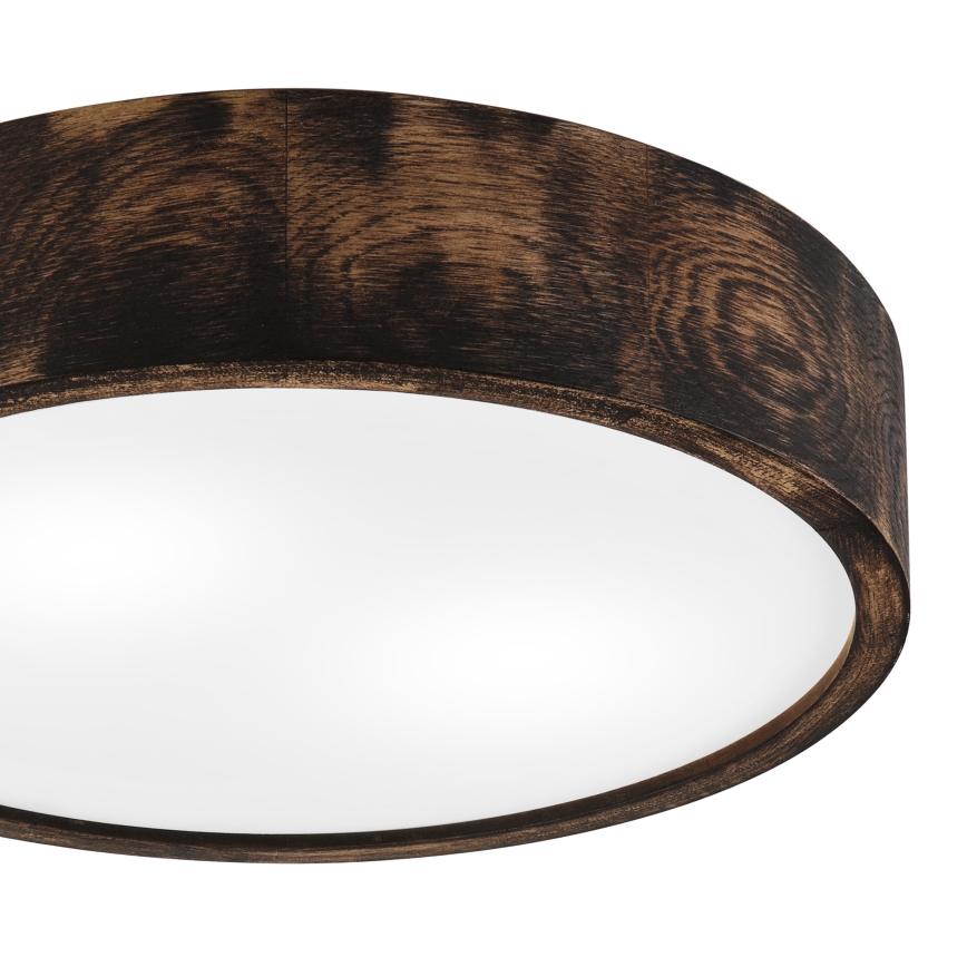 Stropna svjetiljka OAK SMOKY 2xE27/15W/230V ø 37,5 cm hrast/tamno smeđa