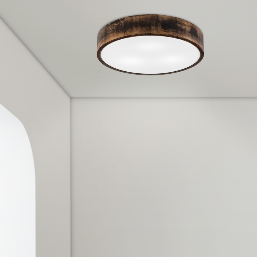 Stropna svjetiljka OAK SMOKY 3xE27/15W/230V ø 47,5 cm hrast/tamno smeđa