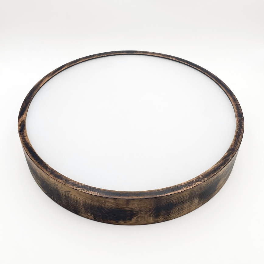 Stropna svjetiljka OAK SMOKY 3xE27/15W/230V ø 47,5 cm hrast/tamno smeđa