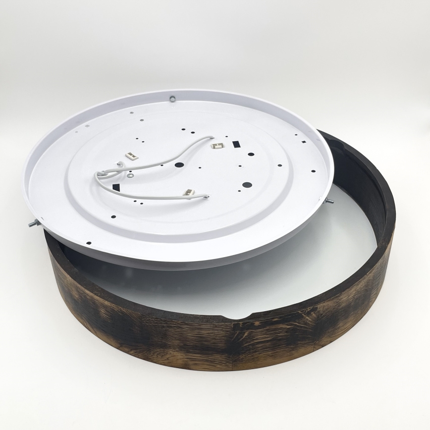 Stropna svjetiljka OAK SMOKY 3xE27/15W/230V ø 47,5 cm hrast/tamno smeđa