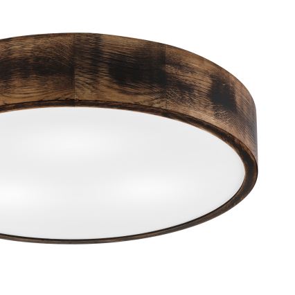Stropna svjetiljka OAK SMOKY 3xE27/15W/230V ø 47,5 cm hrast/tamno smeđa