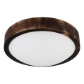 Stropna svjetiljka OAK SMOKY SLIM 1xE27/15W/230V Ø 27 cm hrast/tamnosmeđa