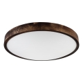 Stropna svjetiljka OAK SMOKY SLIM 3xE27/15W/230V Ø 47 cm hrast/tamnosmeđa