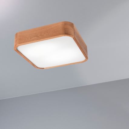 Stropna svjetiljka OAK SQUARE 2xE27/15W/230V 35x35 cm hrast