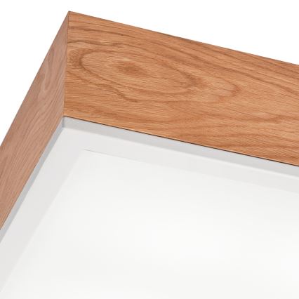 Stropna svjetiljka OAK SQUARE 4xE27/15W/230V 39x39 cm hrast/bijela