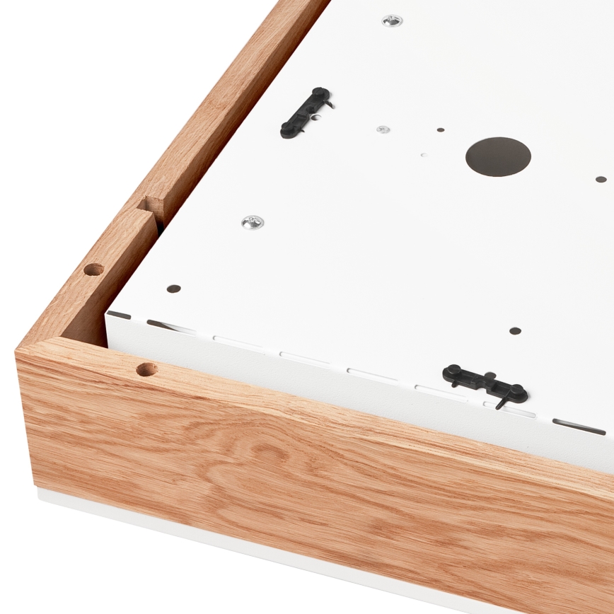 Stropna svjetiljka OAK SQUARE 4xE27/15W/230V 39x39 cm hrast/bijela