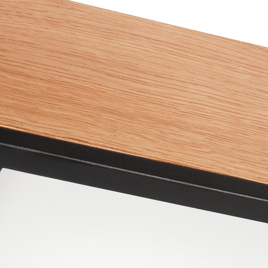 Stropna svjetiljka OAK SQUARE 4xE27/15W/230V 39x39 cm hrast/crna